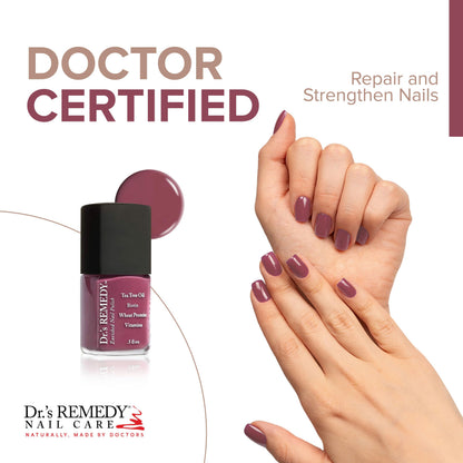 Dr.’s Remedy 3 Pack Nail Polish Kit – Mindful Mulberry, Bonafide Boysenberry & Brave Berry | Non-Toxic & All-Natural Nail Strengthener