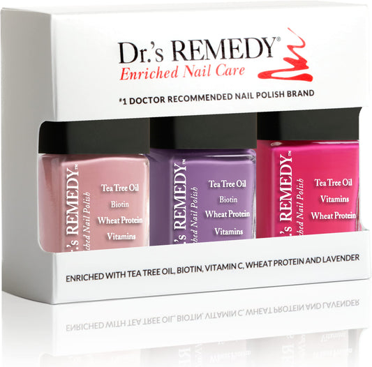 Dr.’s Remedy 3 Pack Nail Polish Kit – Hop To It, Be Hopeful Trio | Non-Toxic Organic Nail Strengtheners