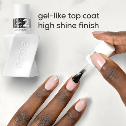 essie Gel Couture Longwear Nail Polish Kit – Sheer Nude Pink + Top Coat (0.46 fl oz each)