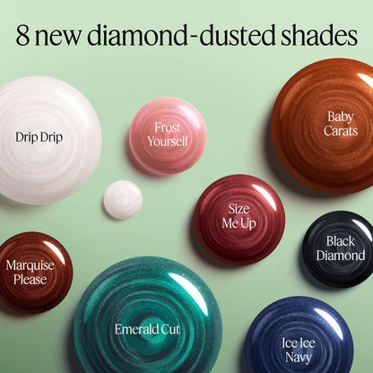 essie gel couture Long-Lasting Nail Polish – Liquid Diamonds, Green & Blue Pearl, Black Diamond