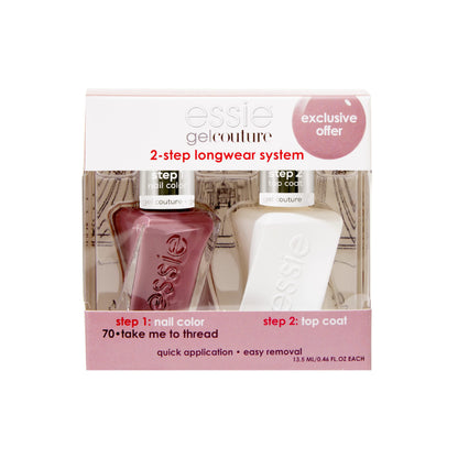 essie Gel Couture Nail Polish Kit – Mauve Take Me To Thread (0.46 oz each)