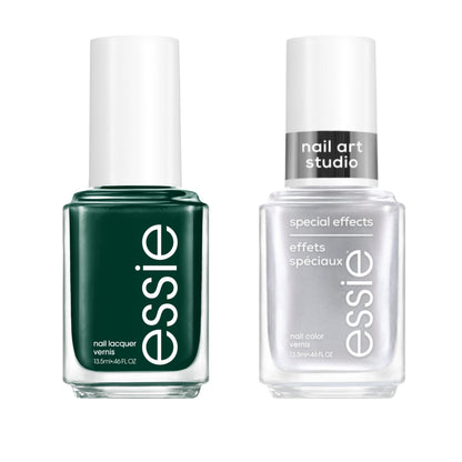 essie vegan holiday 2-piece nail polish gift set | original color + chrome effects